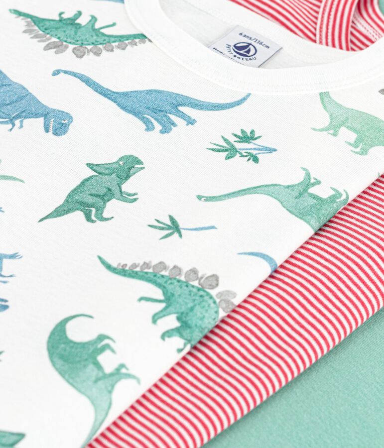 Lot de 3 tee-shirts enfant en coton manches courtes dinosaures variante 1