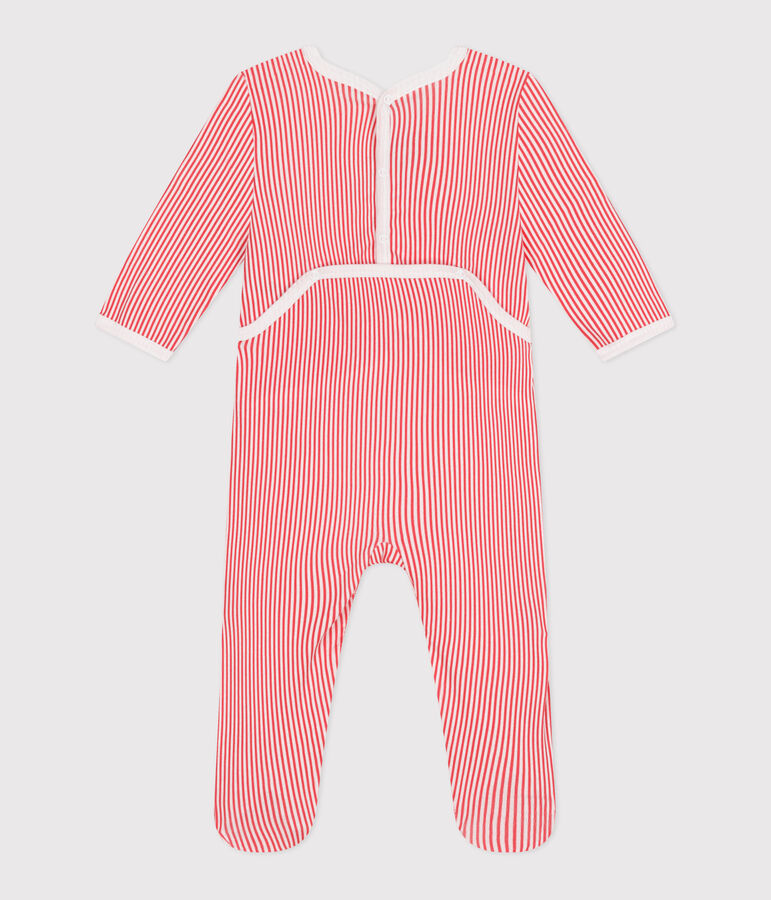 Pyjama b&eacute;b&eacute; en coton ouverture au dos ray&eacute; ECUME/ SUSHI