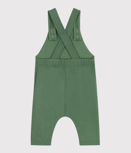 Salopette bébé en coton jambes longues, unie vert PALMERAIE