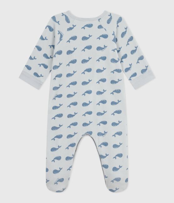 Pyjama zippé bébé en velours imprimé baleines CO2/ ADRIATIC