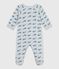 Pyjama zippé bébé en velours imprimé baleines CO2/ ADRIATIC