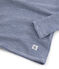 Tee-shirt manches longues enfant en laine et coton bleu MEDIEVAL/blanc MARSHMALLOW
