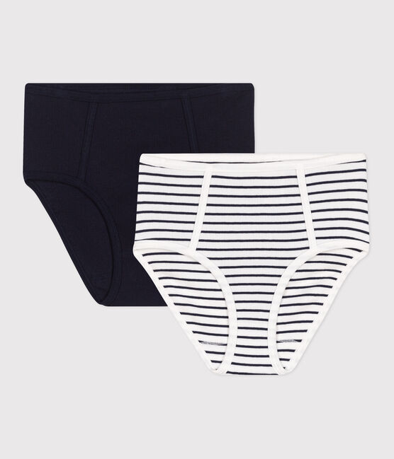 Lot de 2 culottes femme en coton et élasthanne tailles hautes variante 1