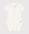 Body manches courtes à col bébé blanc MARSHMALLOW
