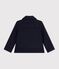 Caban enfant en draps de laine uni bleu marine