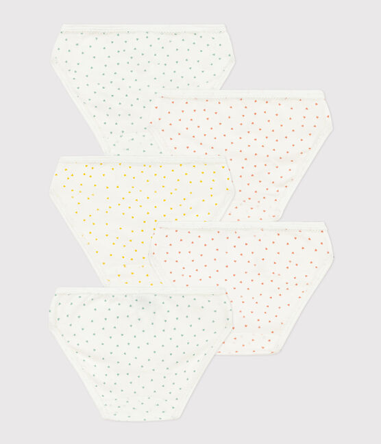 Lot de 5 culottes petits cœur en coton petite fille variante 1
