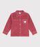 Chemise enfant en velours uni rose