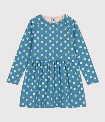 Robe fleurie manches longues en tubique enfant fille