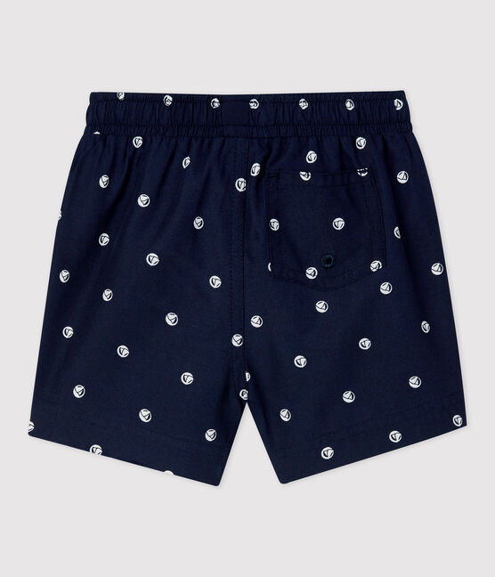 Short de bain en matière recyclée bébé bleu SMOKING/blanc MARSHMALLOW