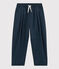 Pantalon confortable en serge de coton enfant garçon bleu SMOKING