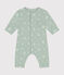 Combinaison longue en tubique bébé vert HERBIER/blanc MULTICO
