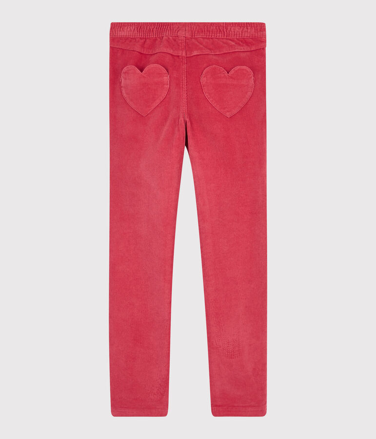 Pantalon velours enfant fille rose POPPY