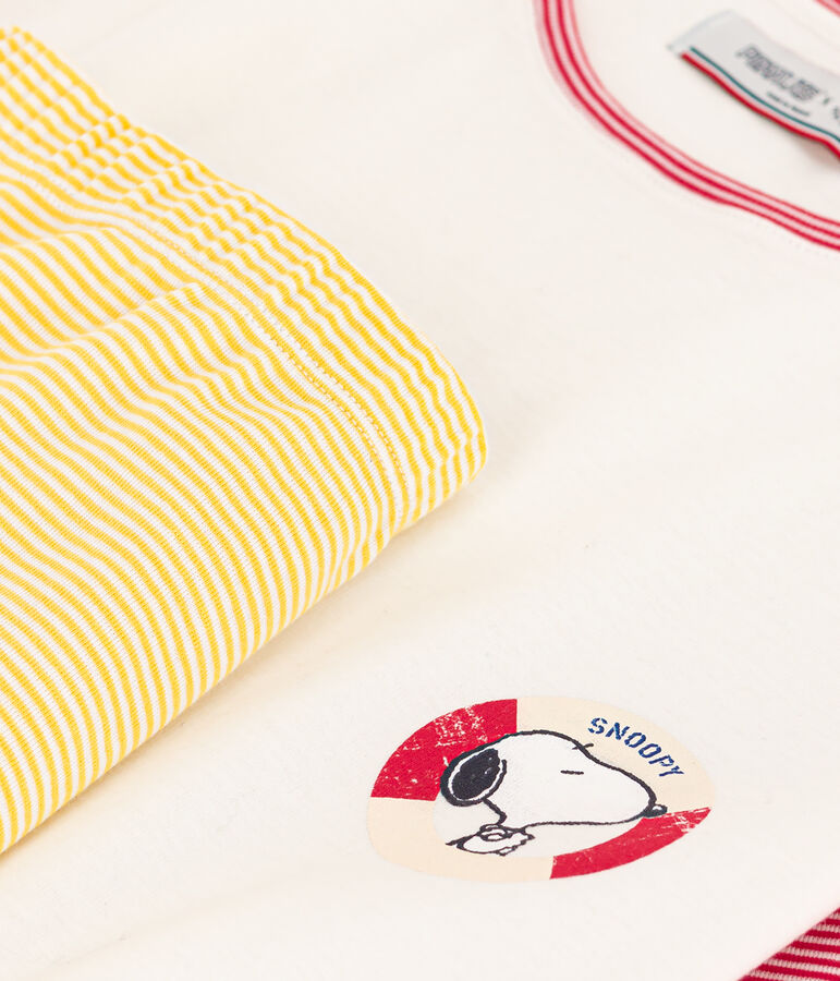 Pyjacourt Petit Bateau X Snoopy femme en coton blanc/multicouleur