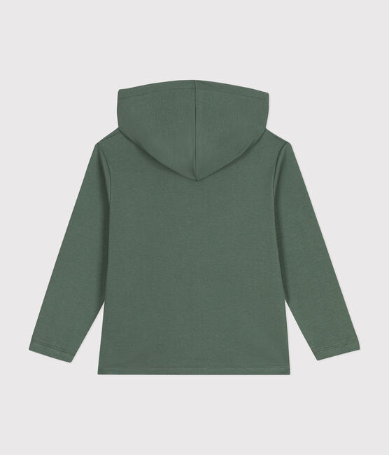 Sweatshirt zippé à capuche en cote enfant garçon vert CROCO