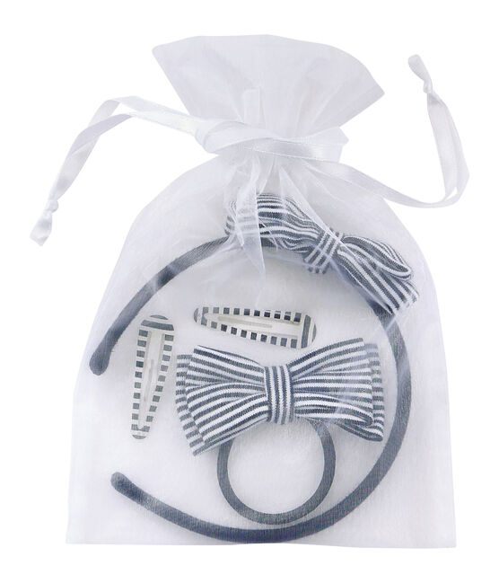 Lot d'accessoires pour cheveux enfant fille bleu SMOKING/beige COQUILLE