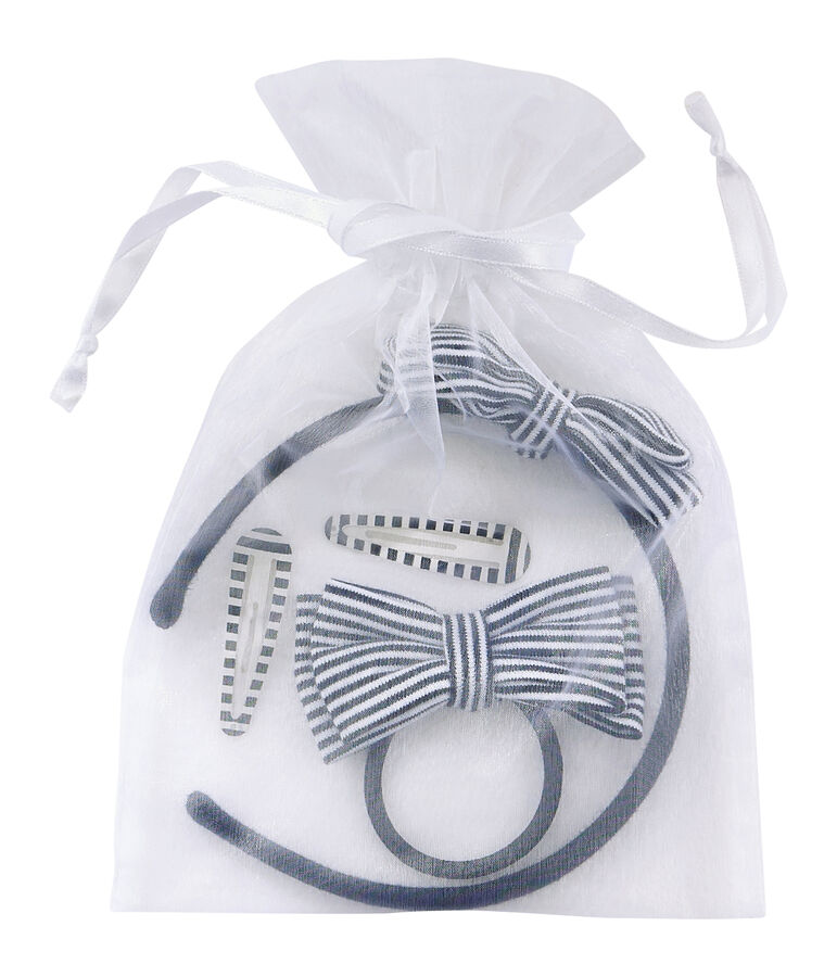 Lot d'accessoires pour cheveux enfant fille bleu SMOKING/beige COQUILLE