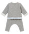 Ensemble trois pièces en tubique jacquard bébé garçon gris SUBWAY/blanc MULTICO