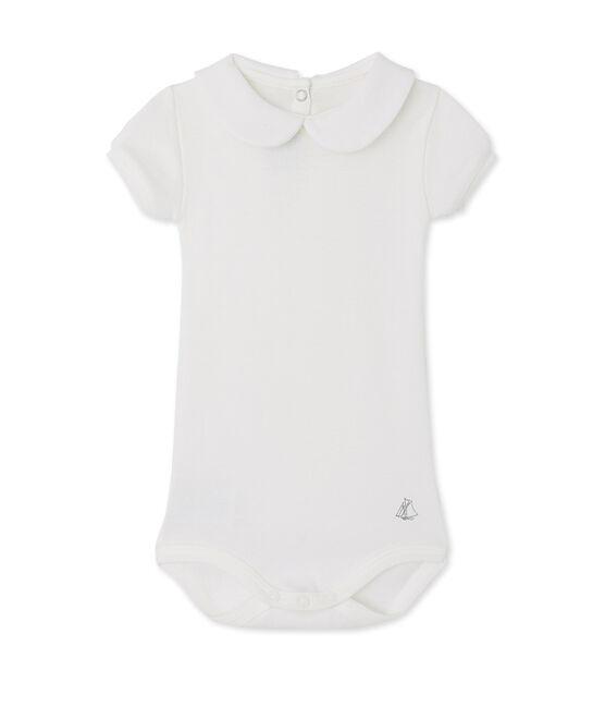 Body bébé fille à col blanc Lait