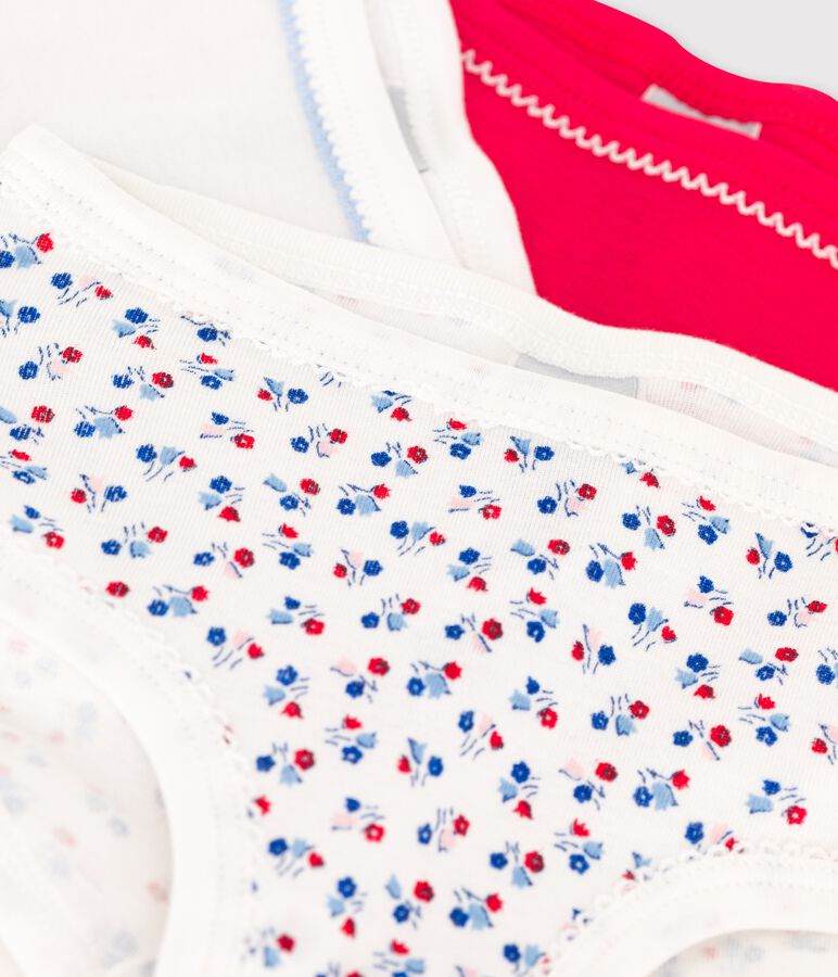 Lot de 3 culottes hautes petite fille en coton multicouleur