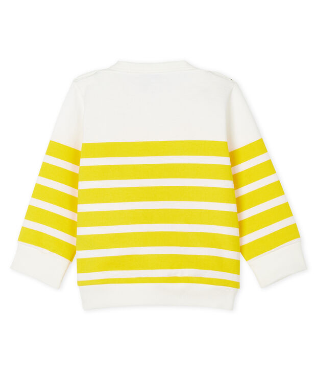 Sweatshirt b&eacute;b&eacute; gar&ccedil;on ray&eacute; blanc/jaune