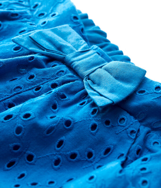 Short en broderie anglaise bébé fille bleu MYKONOS