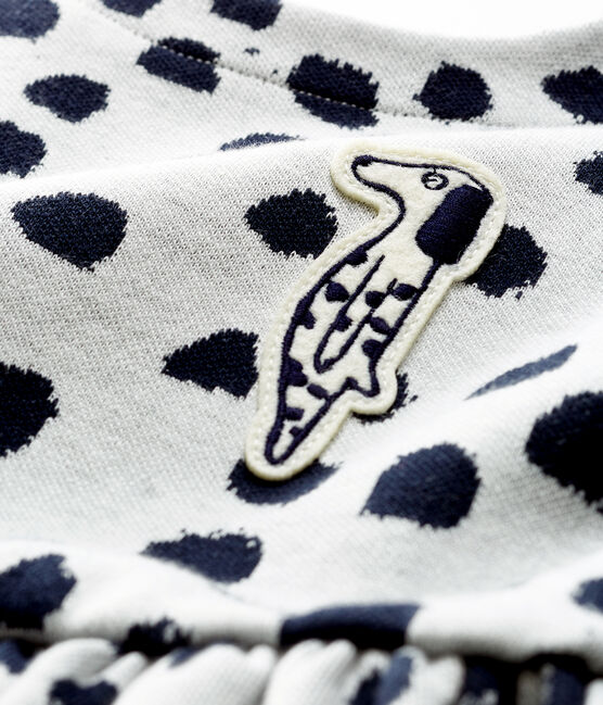 Robe manches longues bébé fille Jean Jullien blanc MARSHMALLOW/ DOTTIES CN