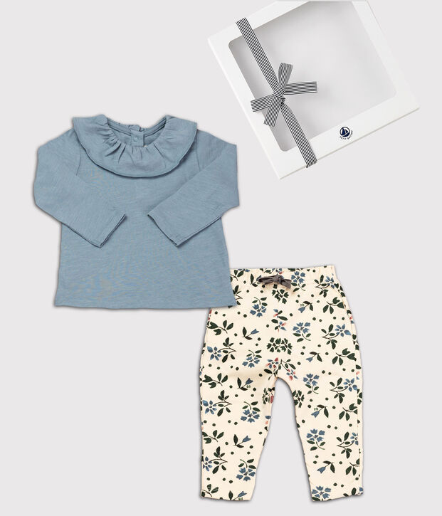 Coffret cadeau b&eacute;b&eacute; blouse et pantalon multicouleur