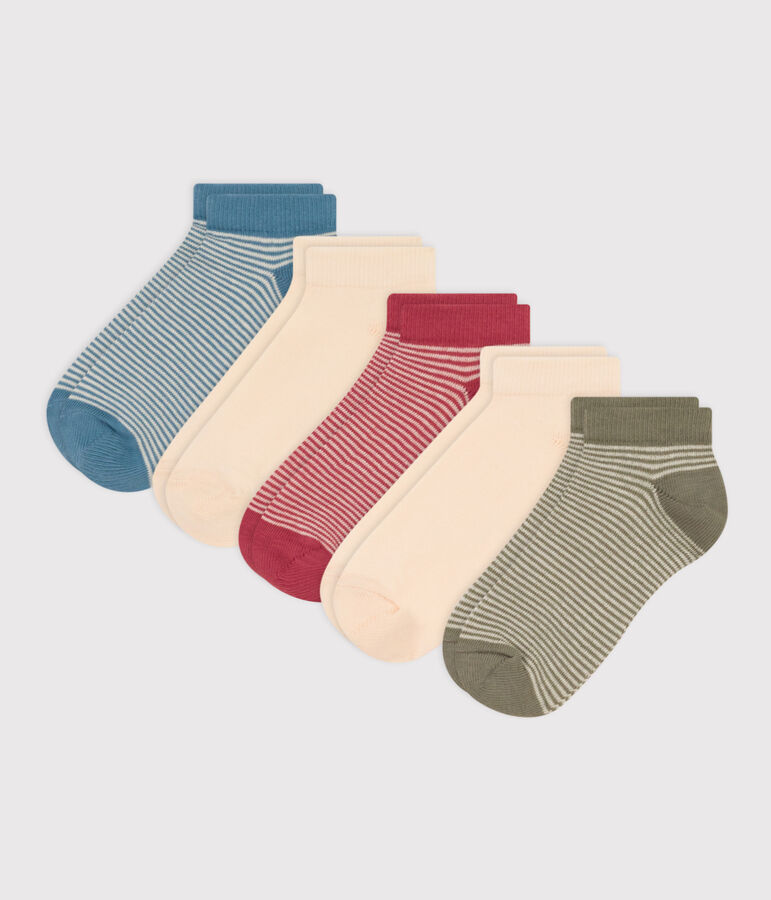 Lot de 5 paires de chaussettes rayures en jersey de coton enfants multicouleur