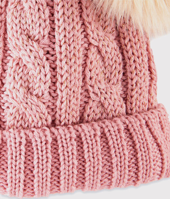 Bonnet  enfant fille rose CHARME/jaune OR