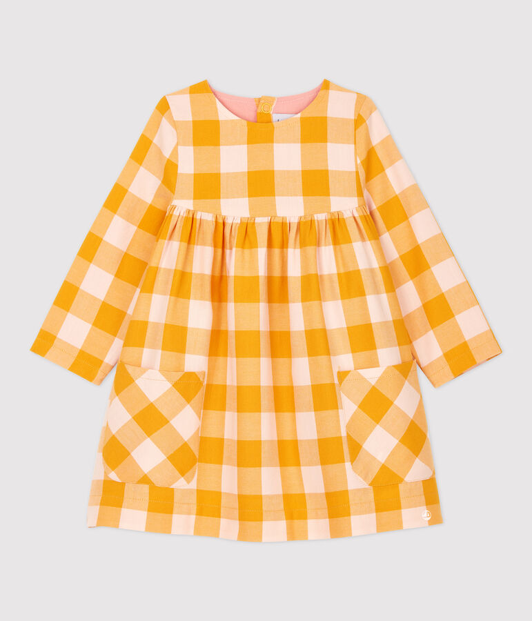 Robe en flanelle b&eacute;b&eacute;. jaune BOUDOR/ MINOIS