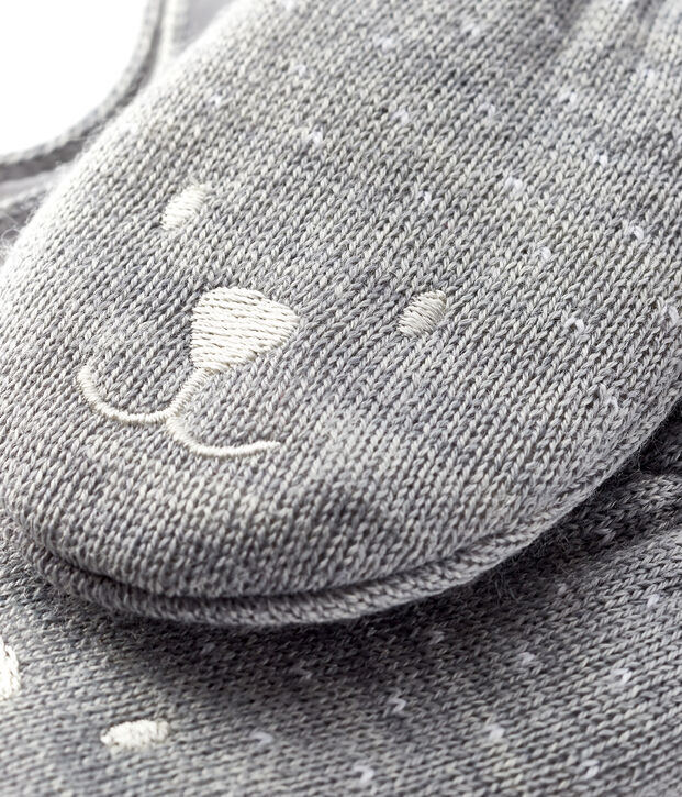 Moufles b&eacute;b&eacute; doubl&eacute;e micropolaire gris