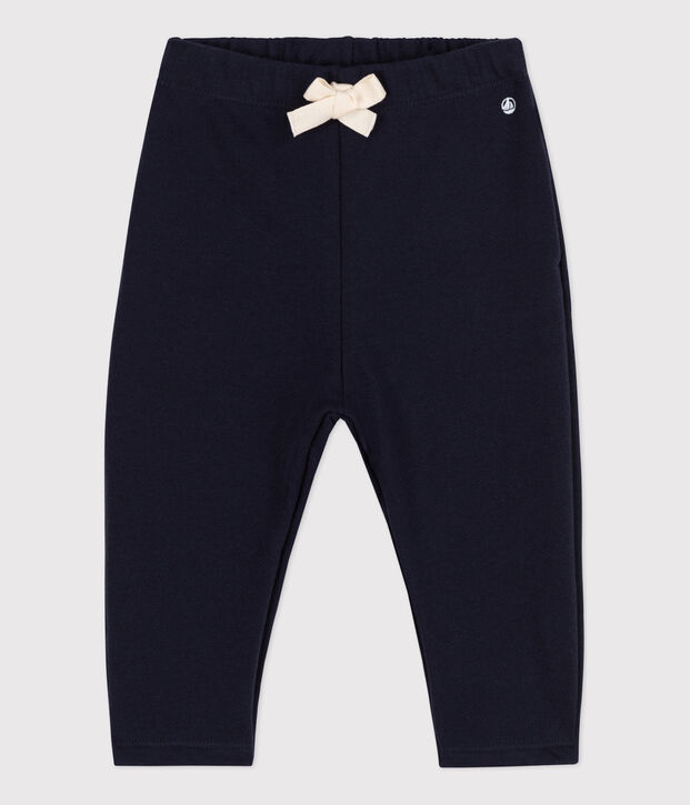 Pantalon b&eacute;b&eacute; en molleton uni bleu marine