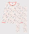 Pyjama imprimé Paris petite fille en coton biologique blanc MARSHMALLOW/blanc MULTICO