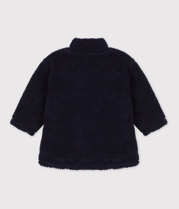 Veste b&eacute;b&eacute; en sherpa recycl&eacute;e bleu marine