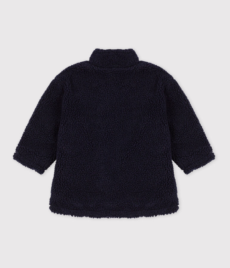 Veste b&eacute;b&eacute; en sherpa recycl&eacute;e bleu SMOKING
