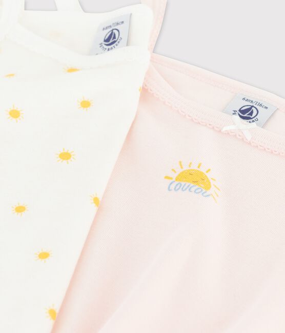 Lot de 2 chemises à bretelles soleils petite fille en coton biologique variante 1