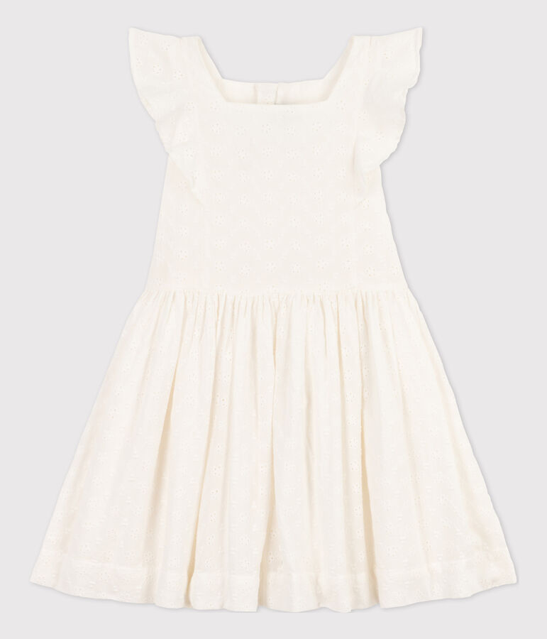 Robe en broderie anglaise enfant fille blanc MARSHMALLOW
