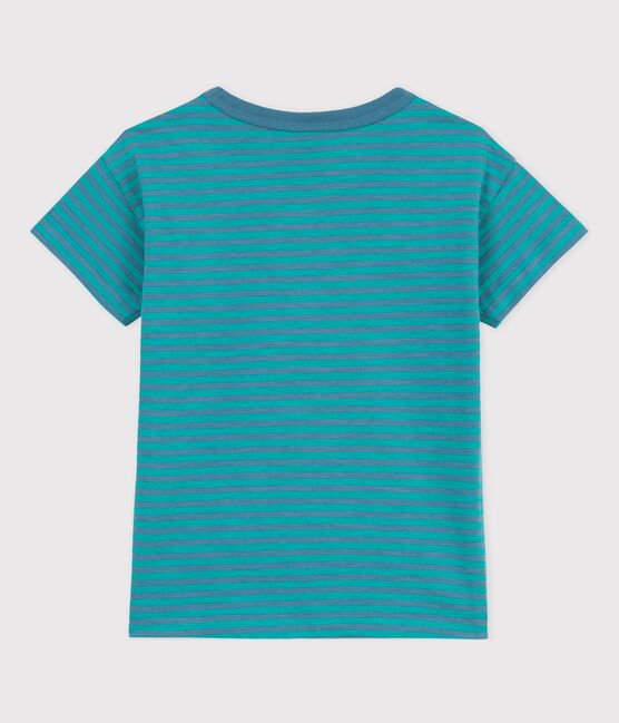 Tee-shirt rayé en coton enfant garçon vert LAVIS/bleu VERDE