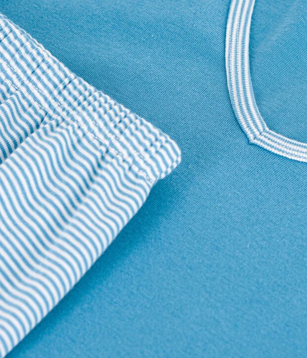 Pyjama short Femme en coton bleu/multicouleur