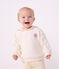 Sweatshirt b&eacute;b&eacute; en coton uni avec son col marin et sa broderie blanc cass&eacute;