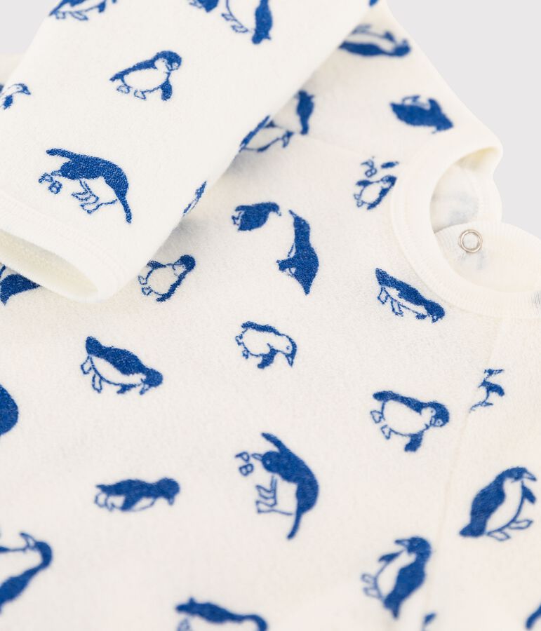 Dors-bien b&eacute;b&eacute; bouclette &eacute;ponge gratt&eacute;e extra chaude blanc/bleu