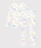 Pyjama ajusté en coton imprimé arc-en-ciel enfant blanc MARSHMALLOW/blanc MULTICO