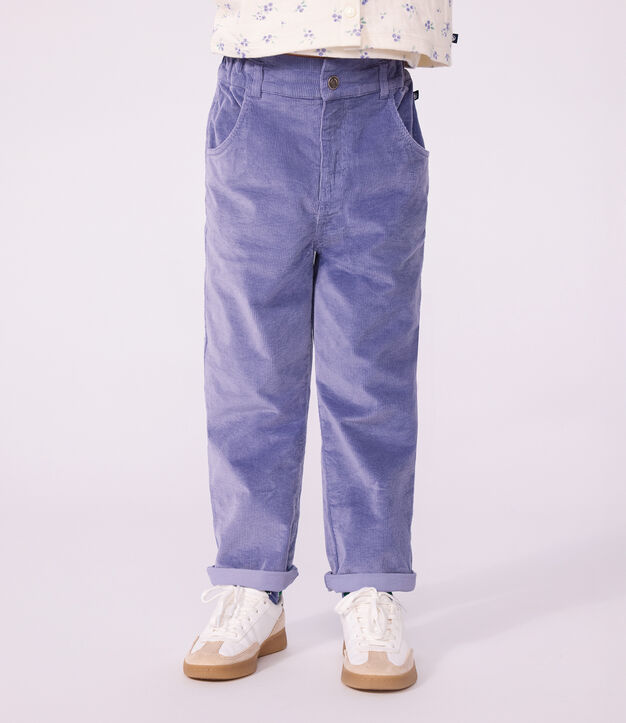Pantalon enfant en velours violet