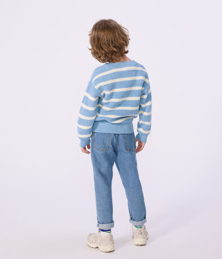 Pull enfant en tricot bleu FLO/ MILK