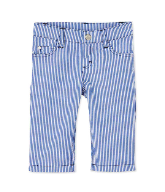 Pantalon bébé garçon rayé bleu SURF/blanc ECUME