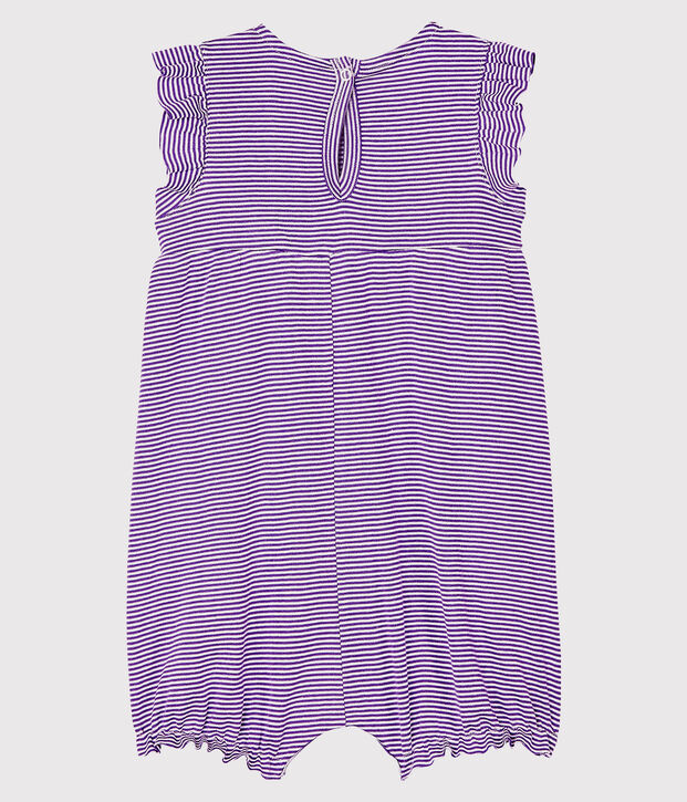 Combicourt b&eacute;b&eacute; fille milleraies violet/blanc