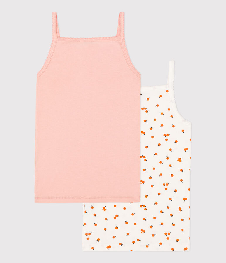 Lot de 2 chemises &agrave; bretelles orangettes en coton petite fille variante 1