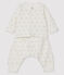 Ensemble 2 pièces bébé mixte en tubique blanc MARSHMALLOW/beige PERLIN