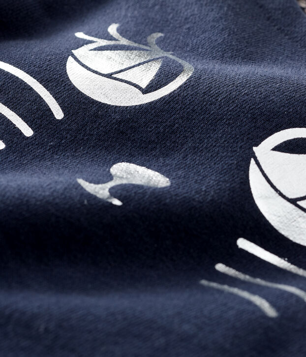 Robe manches longues b&eacute;b&eacute; fille bleu/blanc