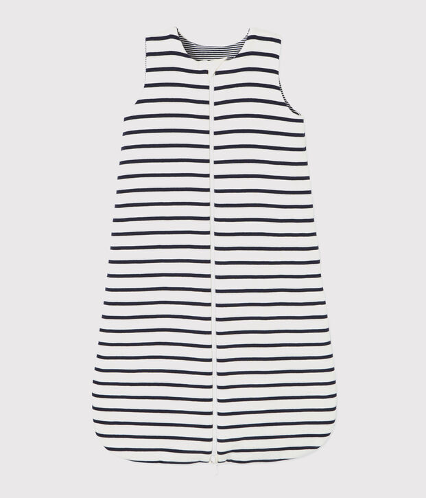 Gigoteuse &agrave; rayures r&eacute;versible b&eacute;b&eacute; en c&ocirc;te blanc/bleu